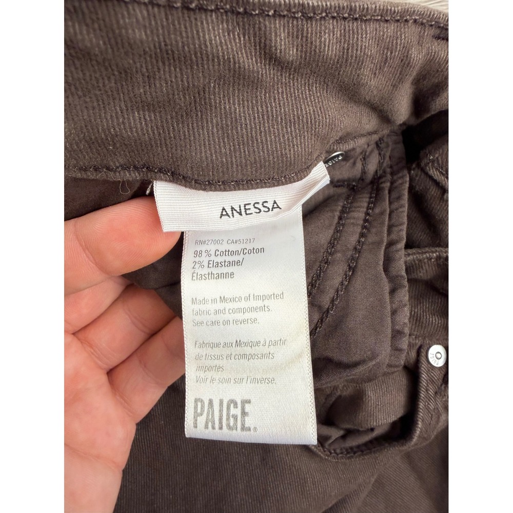 PAIGE Womens Anessa Wide Leg High Rise Jeans Brown 32 - Picture 4 of 11